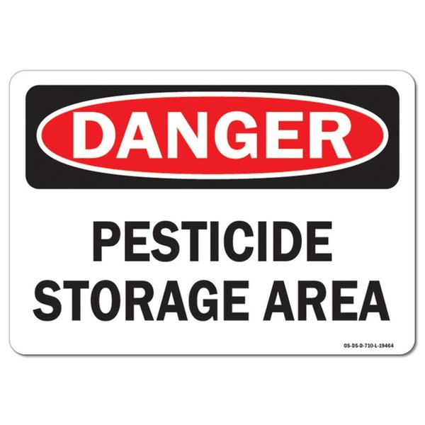 Signmission OSHA Danger Sign, 10" Height, 14" Width, Aluminum, Pesticide Storage Area, Landscape, 1014-L-19464 OS-DS-A-1014-L-19464